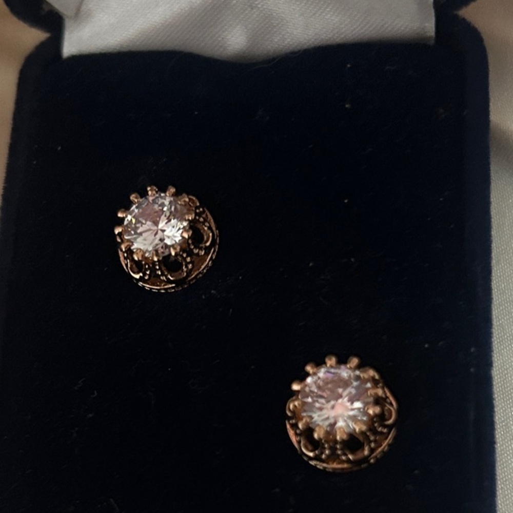 Montana Silversmiths Rose Gold and Silver Stud Earrings